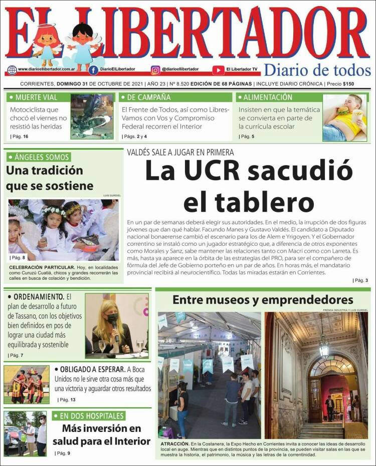 Portada de Diario El Libertador (Argentina)
