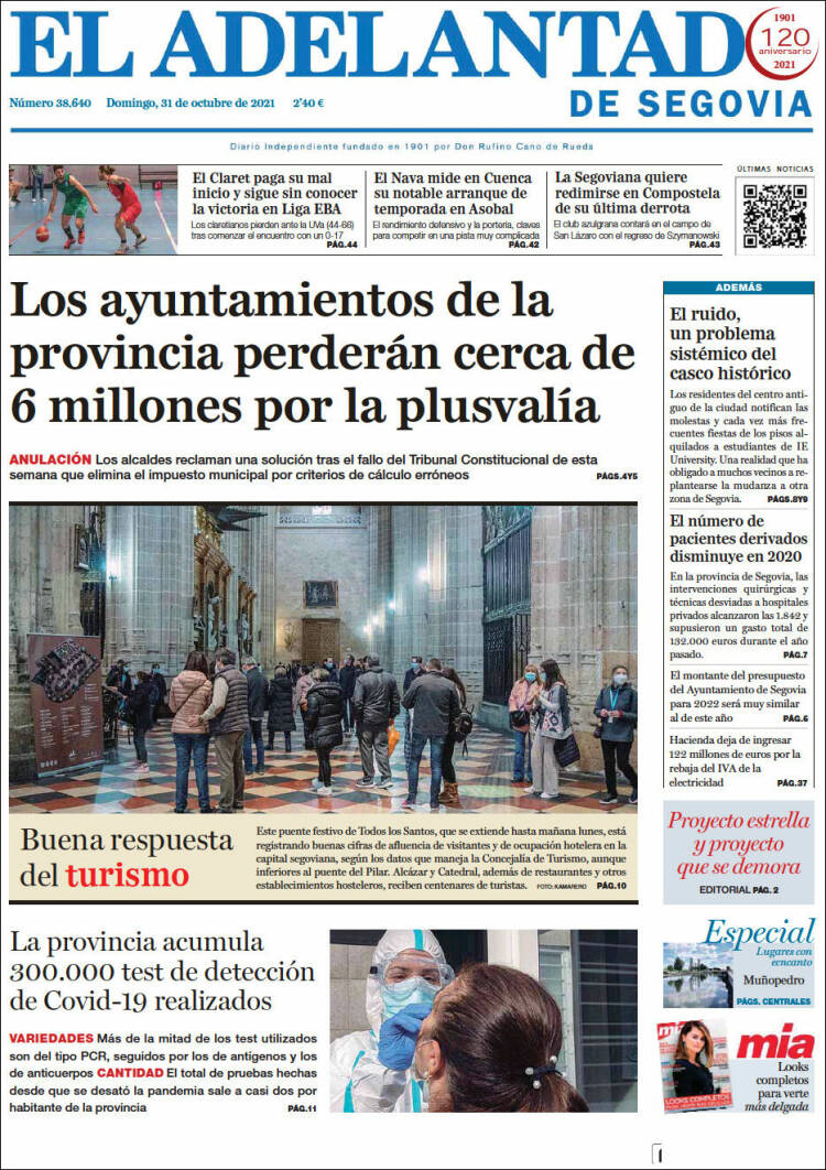 Portada de El Adelantado de Segovia (España)