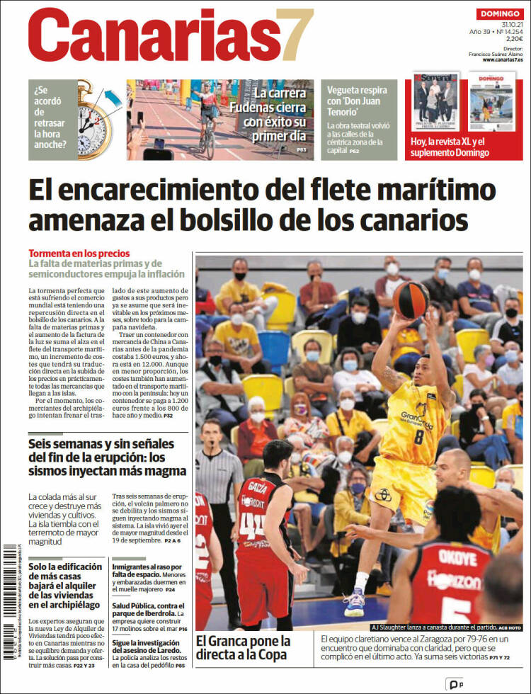 Portada de Canarias 7 (España)