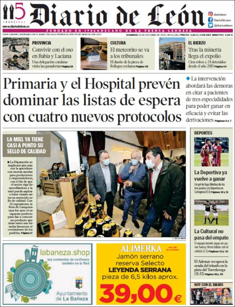 Portada de Diario de León (España)