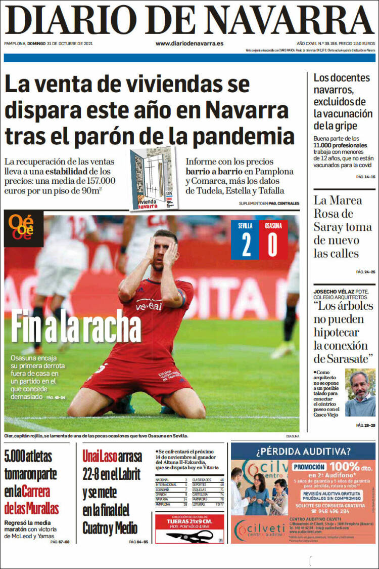 Portada de Diario de Navarra (España)