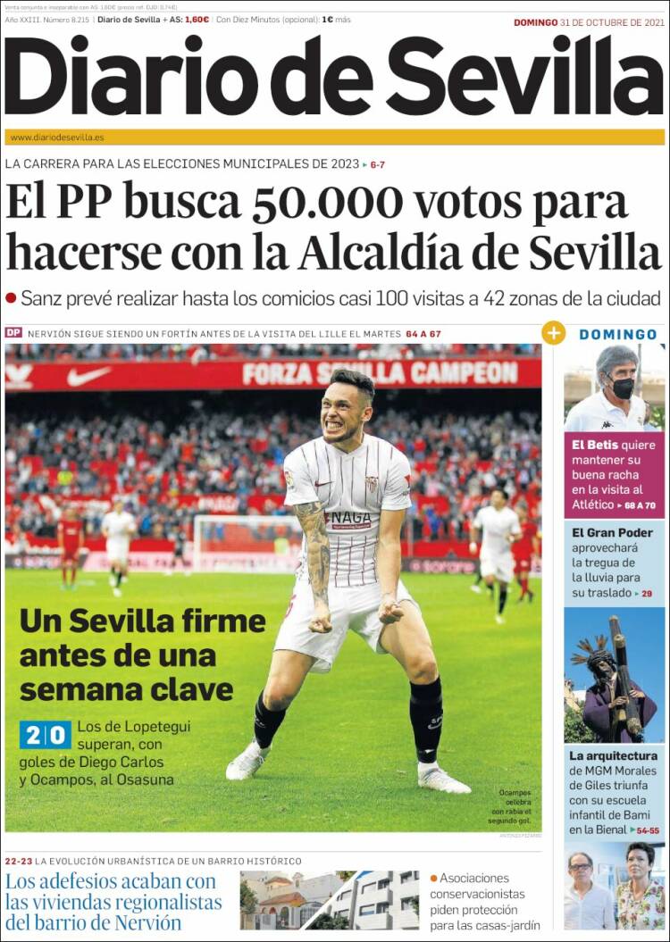 Portada de Diario de Sevilla (España)