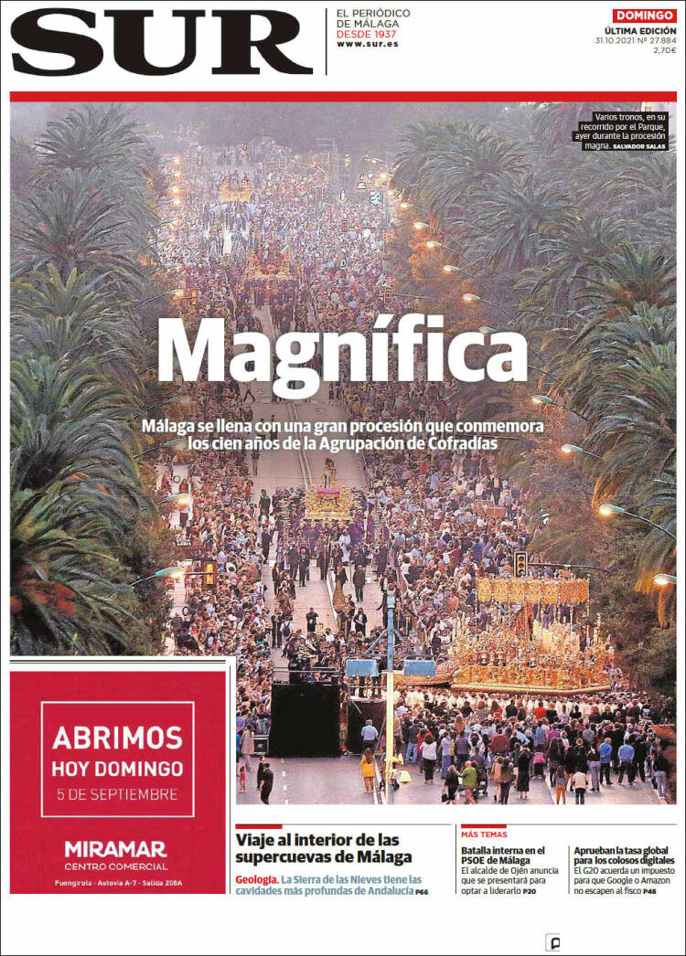 Portada de Diario el Sur (España)