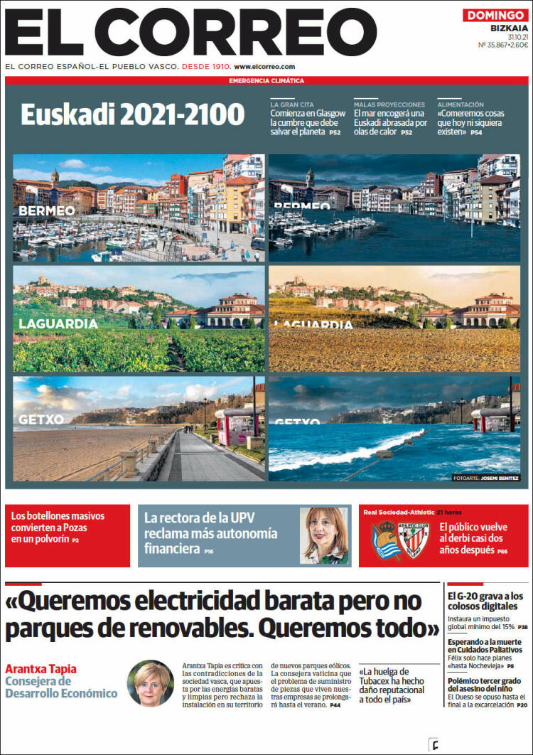 Portada de El Correo (España)