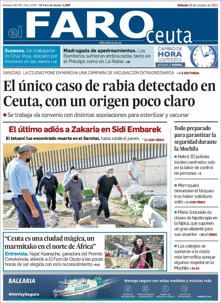 Portada de El Faro de Ceuta (España)