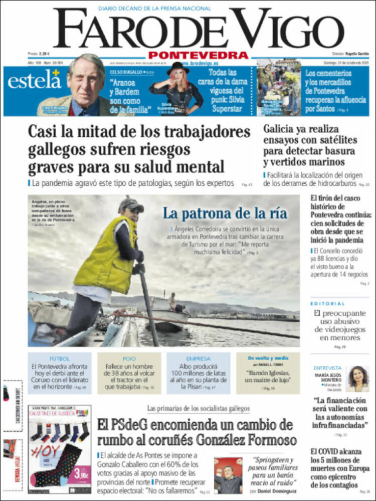 Portada de El Faro de Vigo - Pontevedra (España)