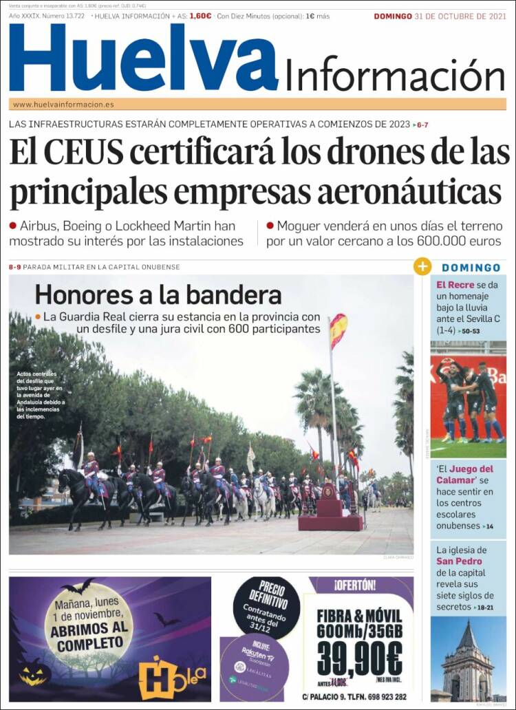 Portada de Huelva Información (España)
