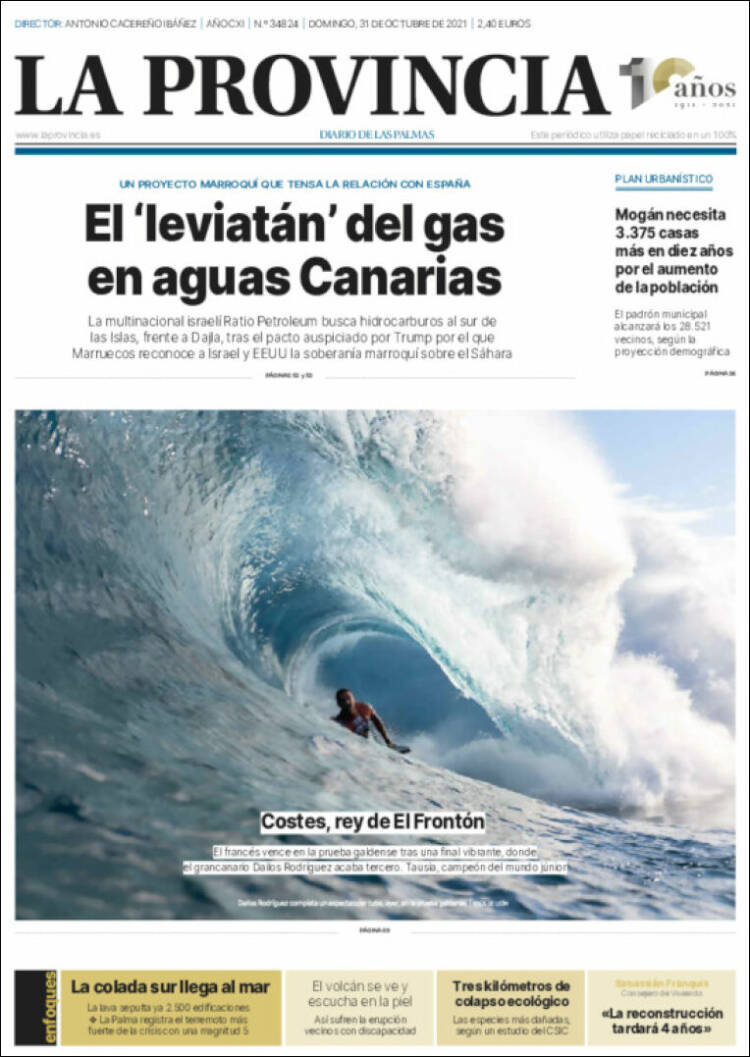 Portada de La Provincia (España)