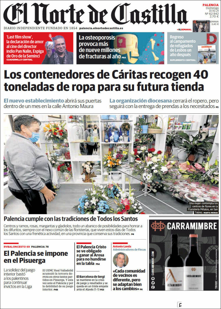 Portada de Norte de Castilla - Palencia (España)