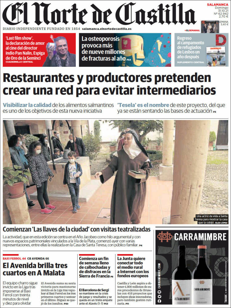 Portada de Norte de Castilla - Salamanca (España)
