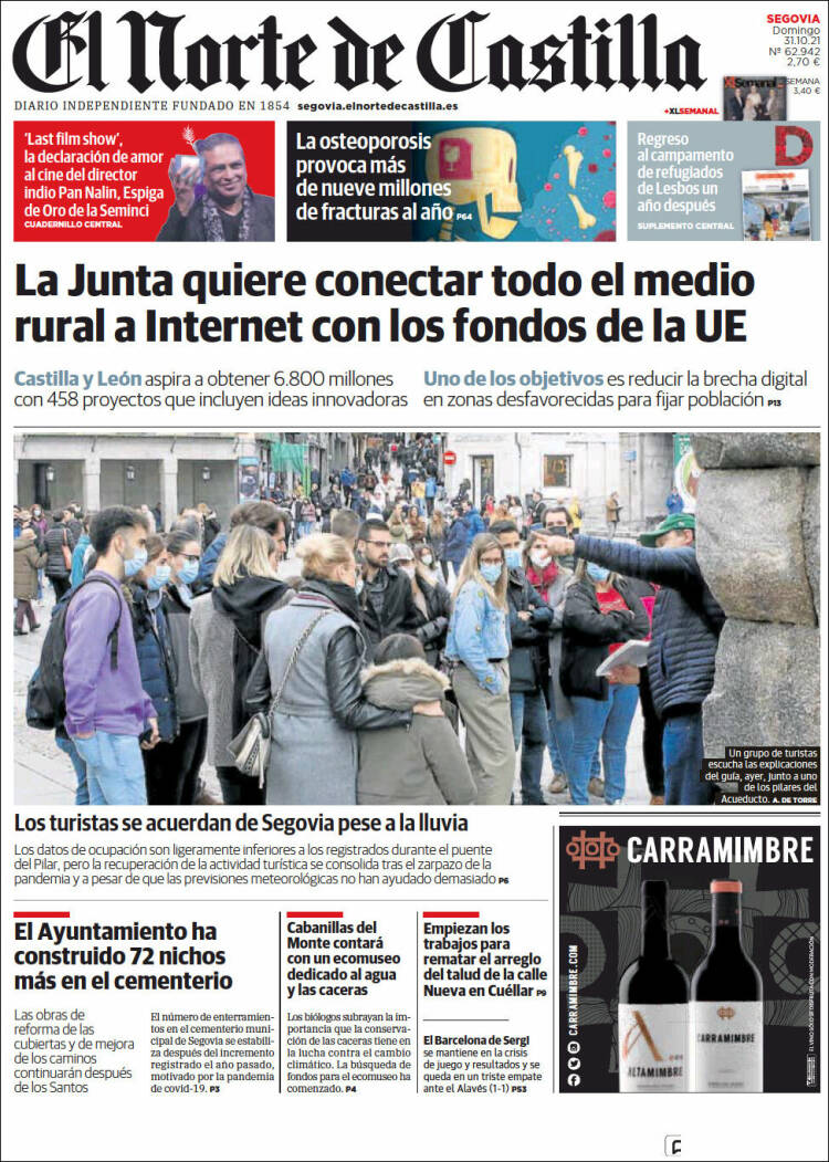 Portada de Norte de Castilla - Segovia (España)