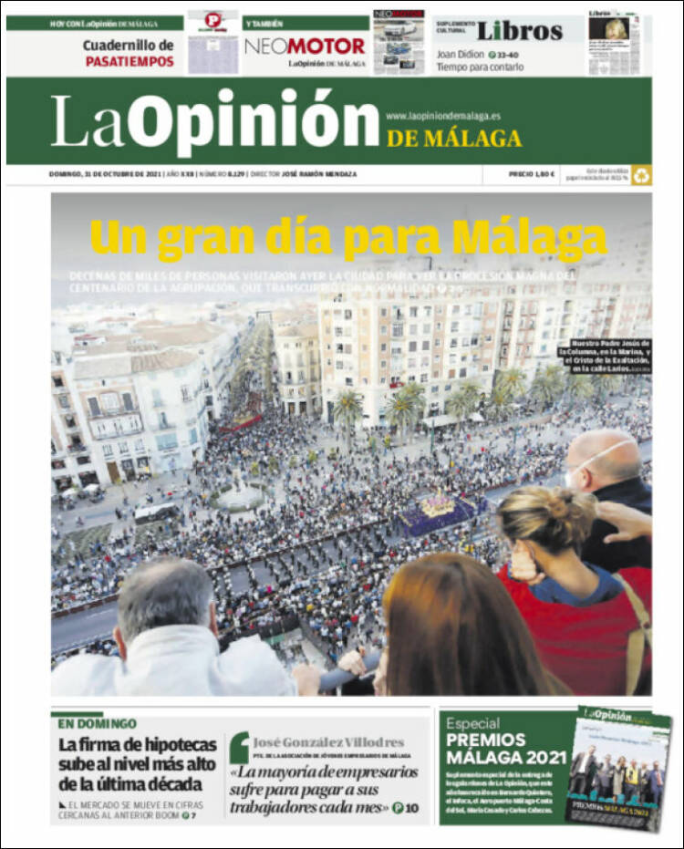 Portada de La Opinión de Málaga (España)