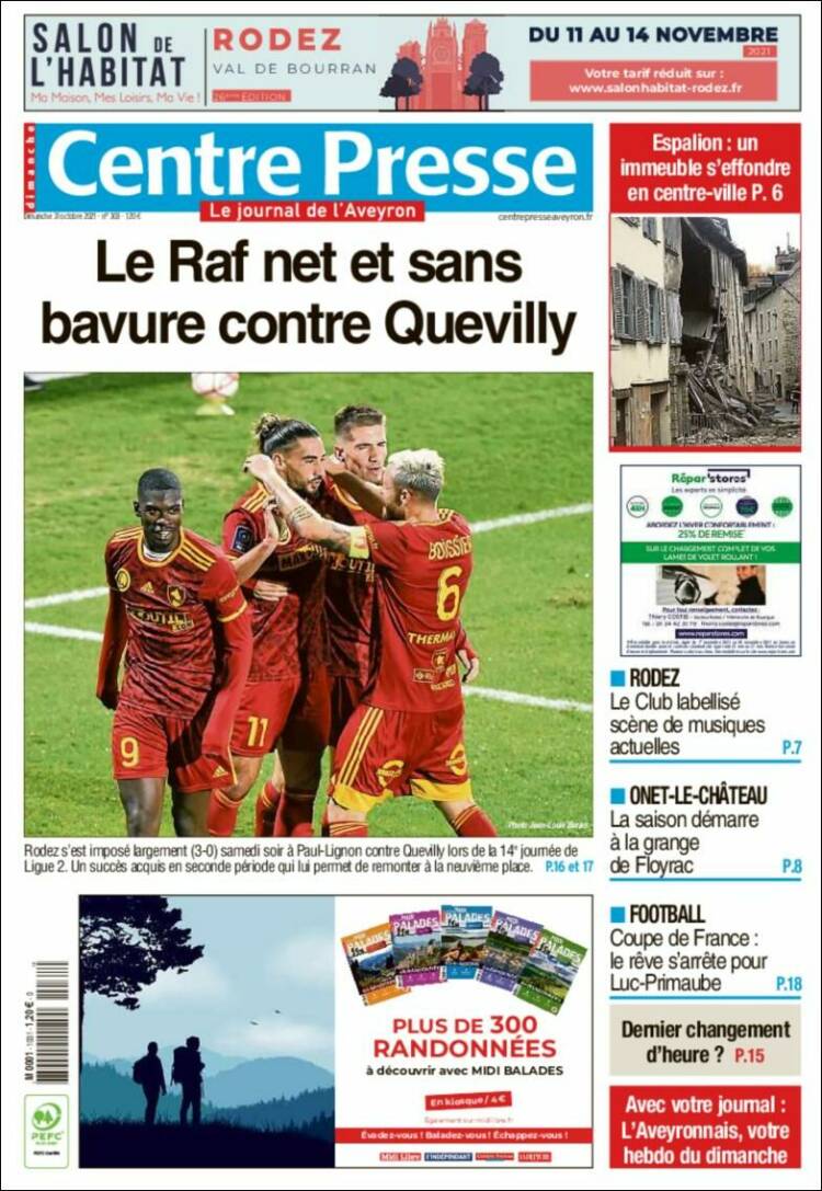 Portada de Centre Presse (Francia)