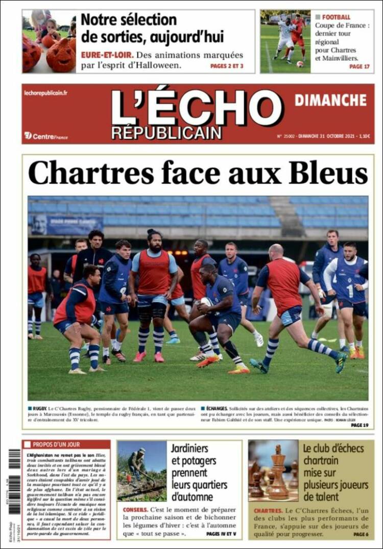 Portada de L'Echo Républicain (Francia)