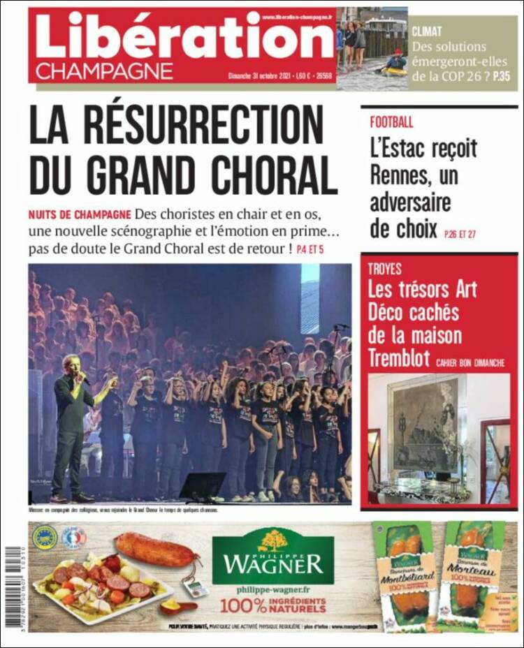 Portada de Libération Champagne (Francia)