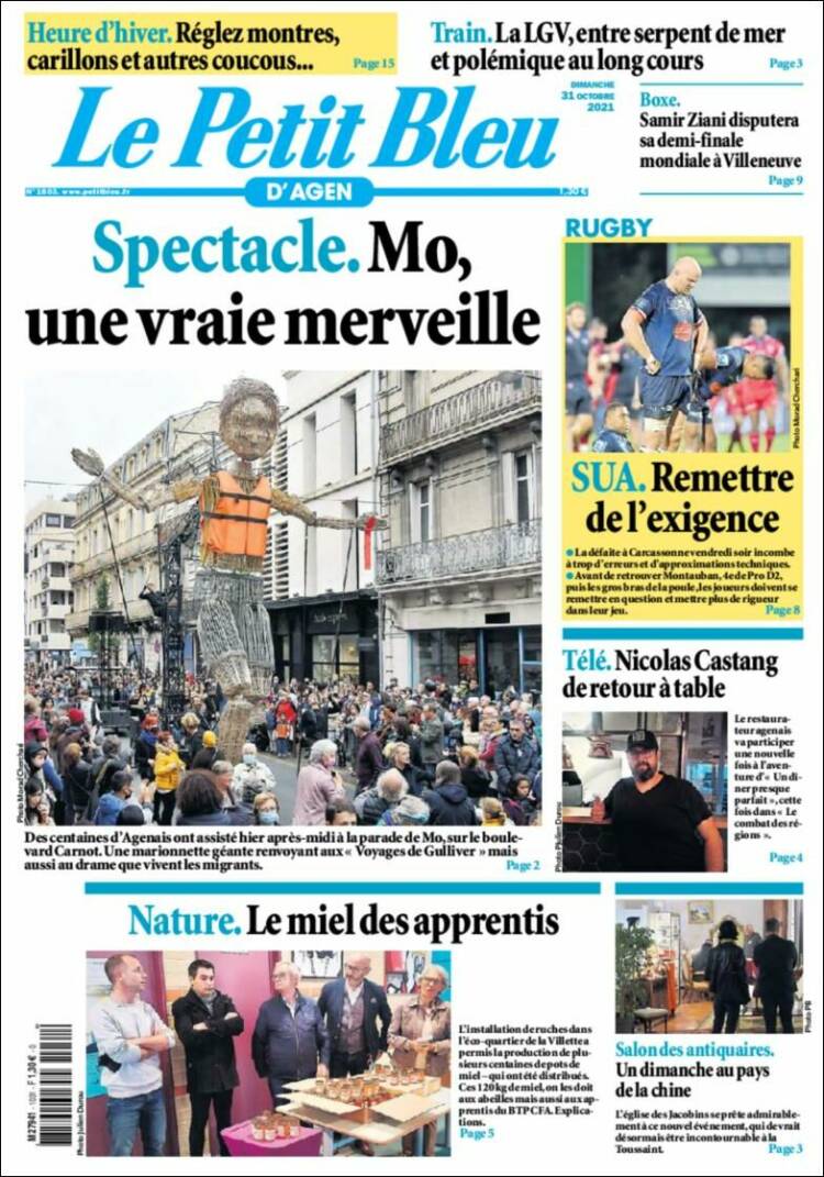 Portada de Le Petit Bleu (Francia)