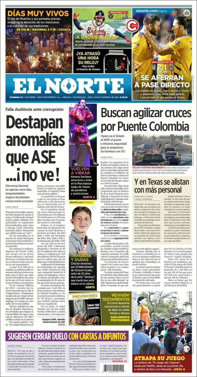 Portada de El Norte (Mexique)