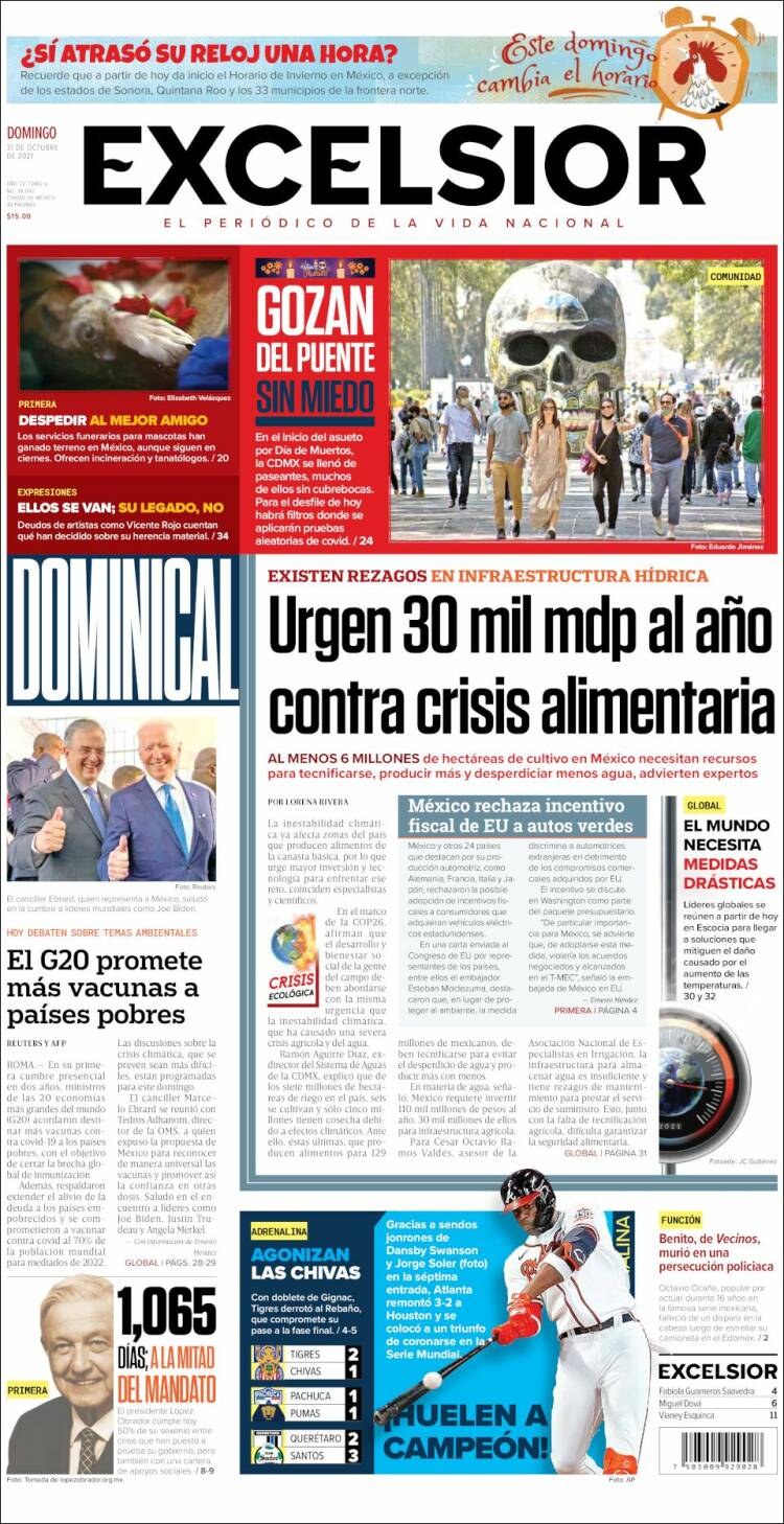 Portada de Excelsior (Mexique)