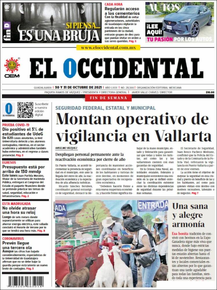 Portada de El Occidental (Mexique)