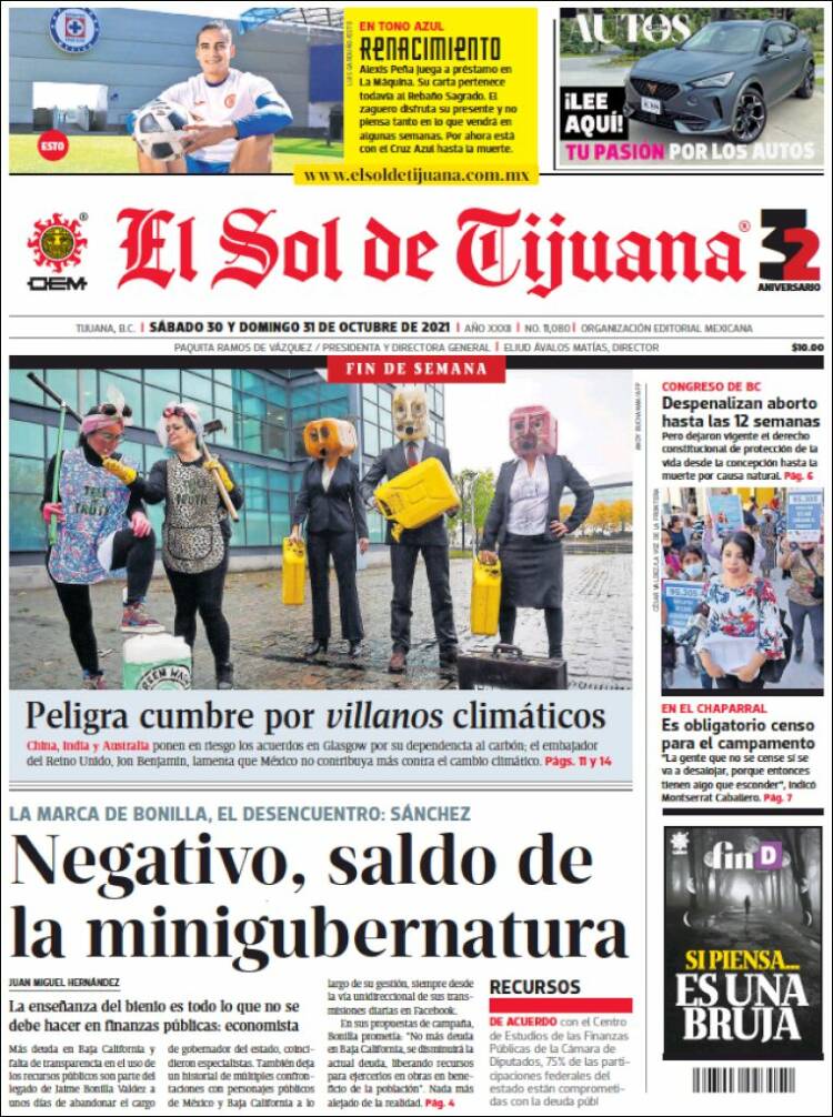 Portada de El Sol de Tijuana (México)