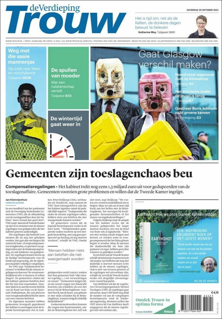 Portada de Trouw (Países Bajos)