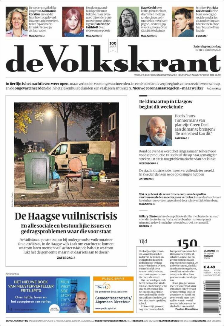 Portada de De Volkskrant (Países Bajos)