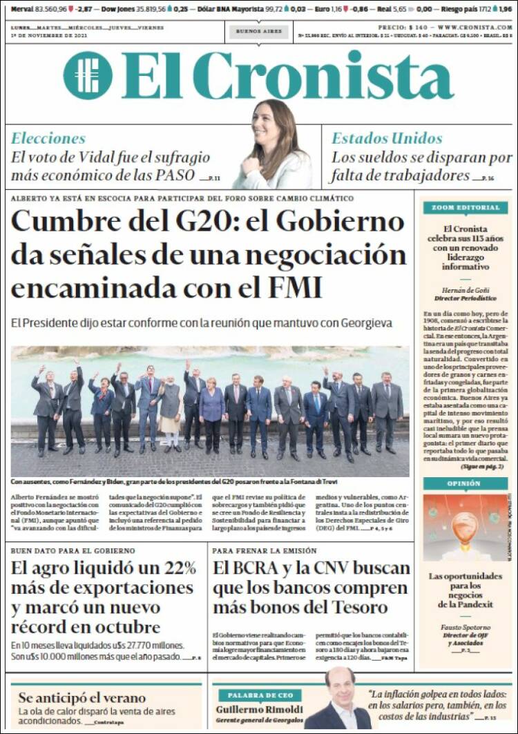 Portada de El Cronista Comercial (Argentine)