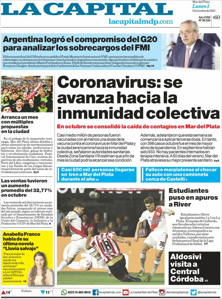 Portada de Diario La Capital - Mar del Plata (Argentine)