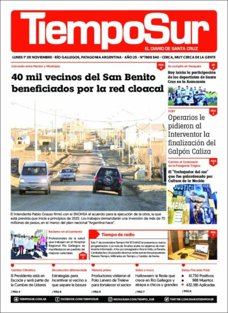 Portada de Tiempo Sur (Argentina)