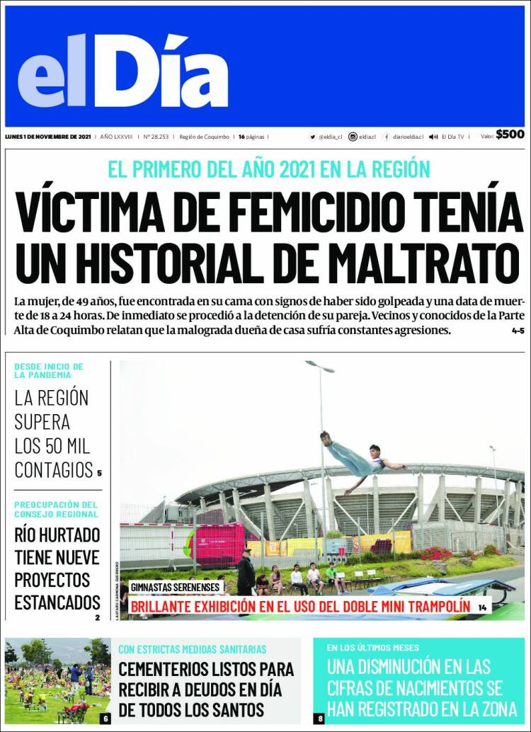 Portada de El Día (Chile)