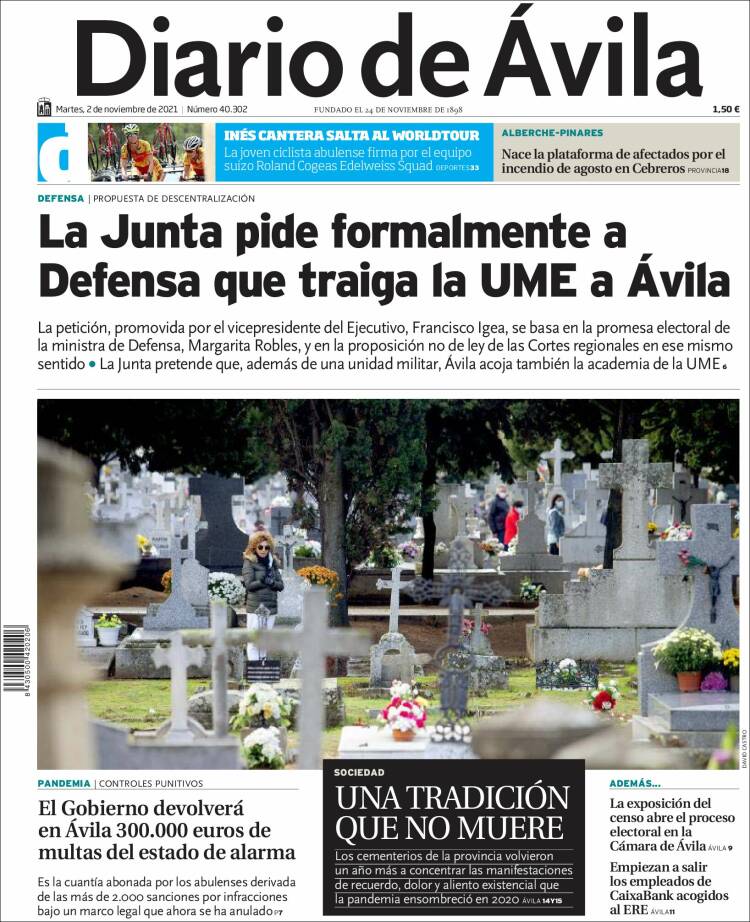 Portada de Diario de Ávila (España)