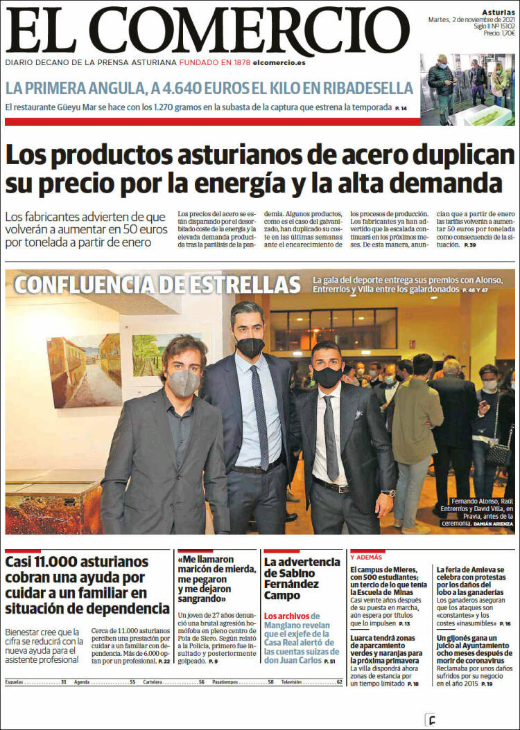 Portada de El Comercio (España)