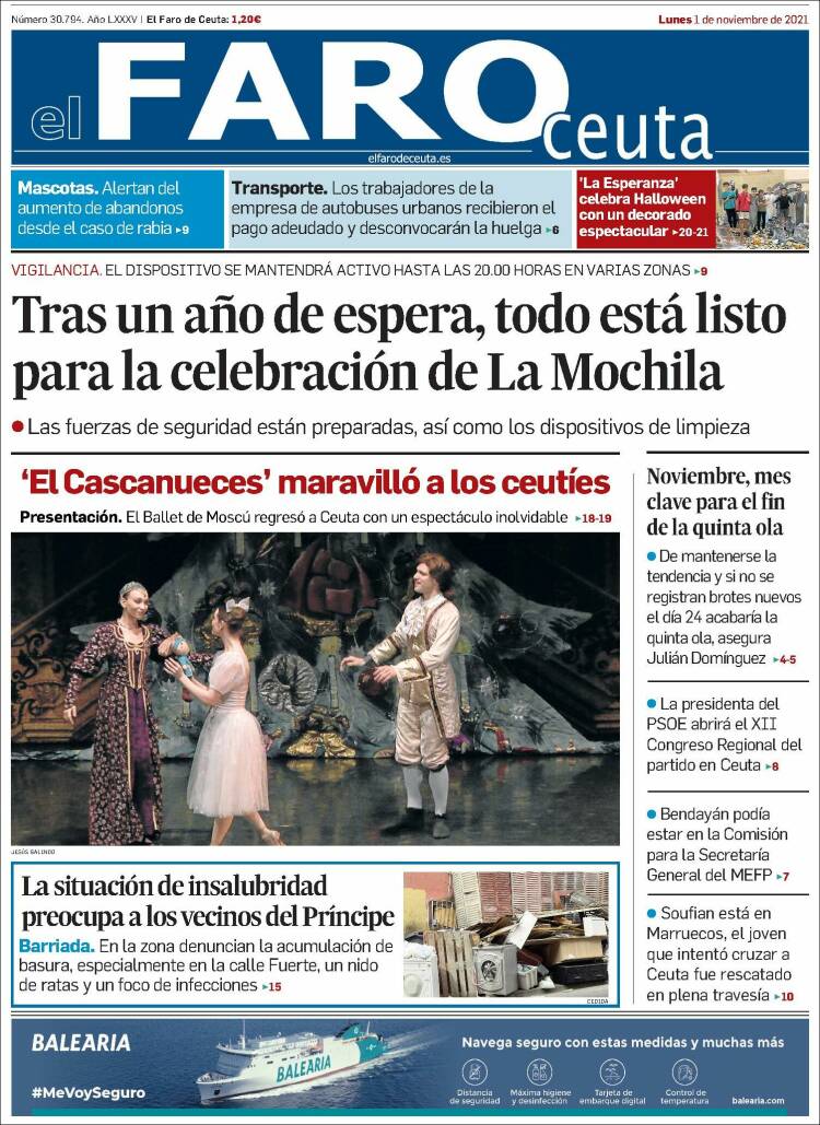 Portada de El Faro de Ceuta (España)