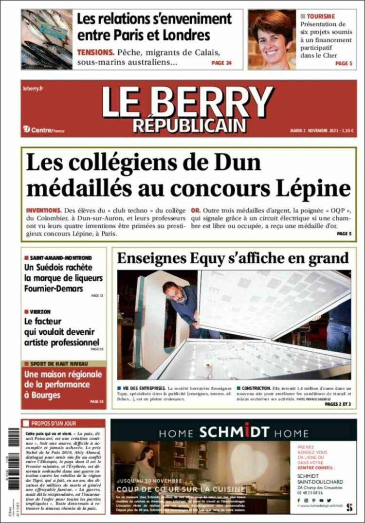 Portada de Berry Republicain (Francia)
