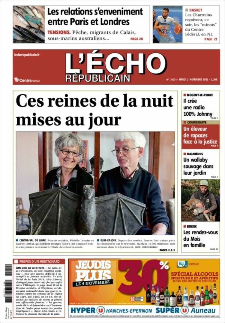 Portada de L'Echo Républicain (Francia)