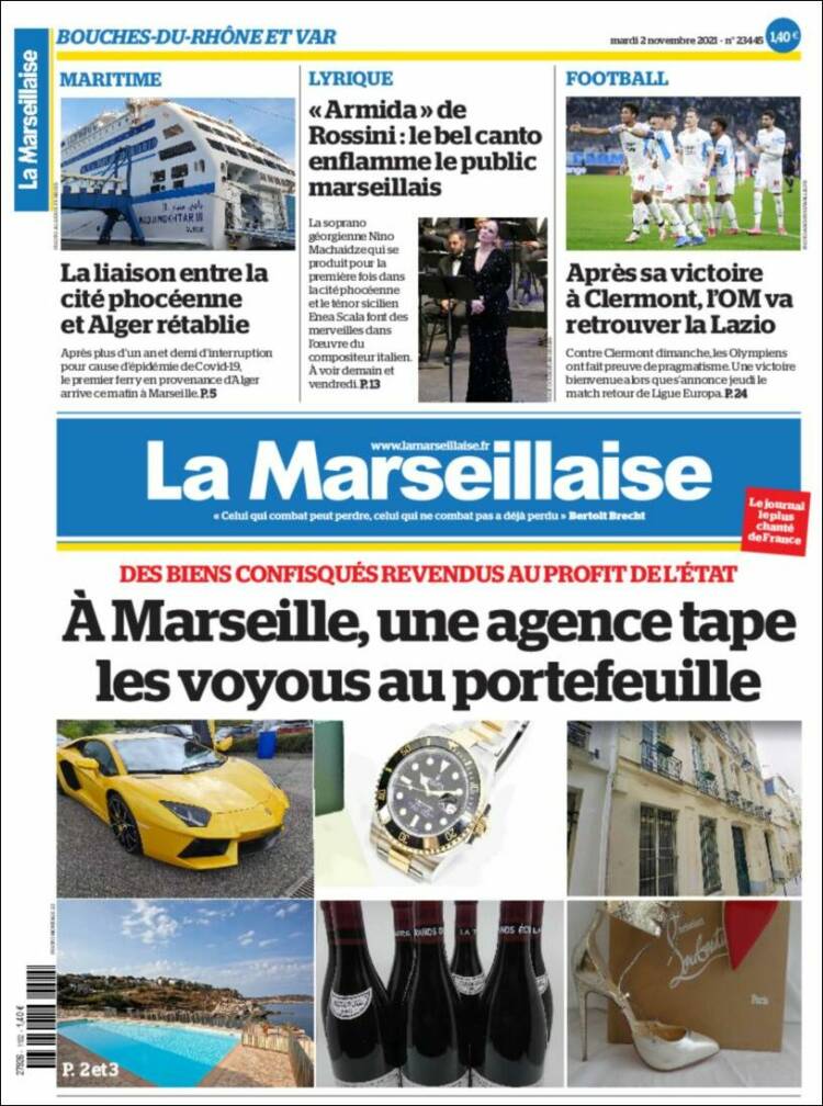 Portada de La Marseillaise (Francia)