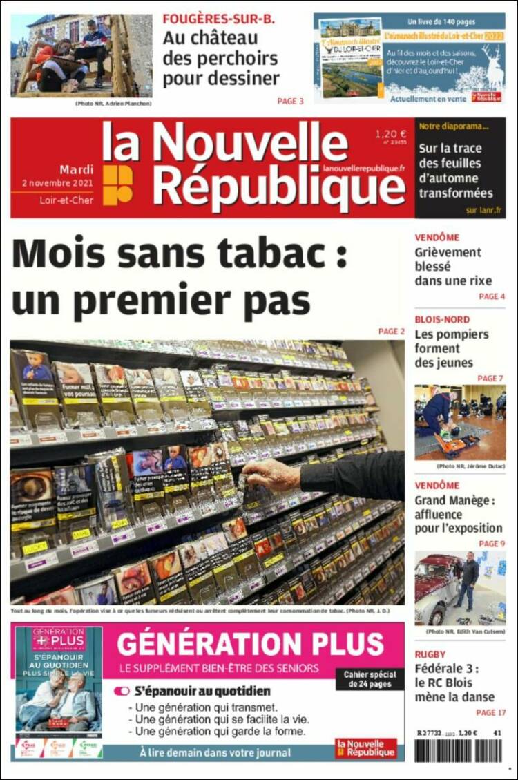 Portada de La Nouvelle Republique (Francia)