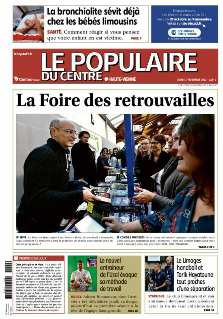 Portada de Le Populaire du Centre (Francia)