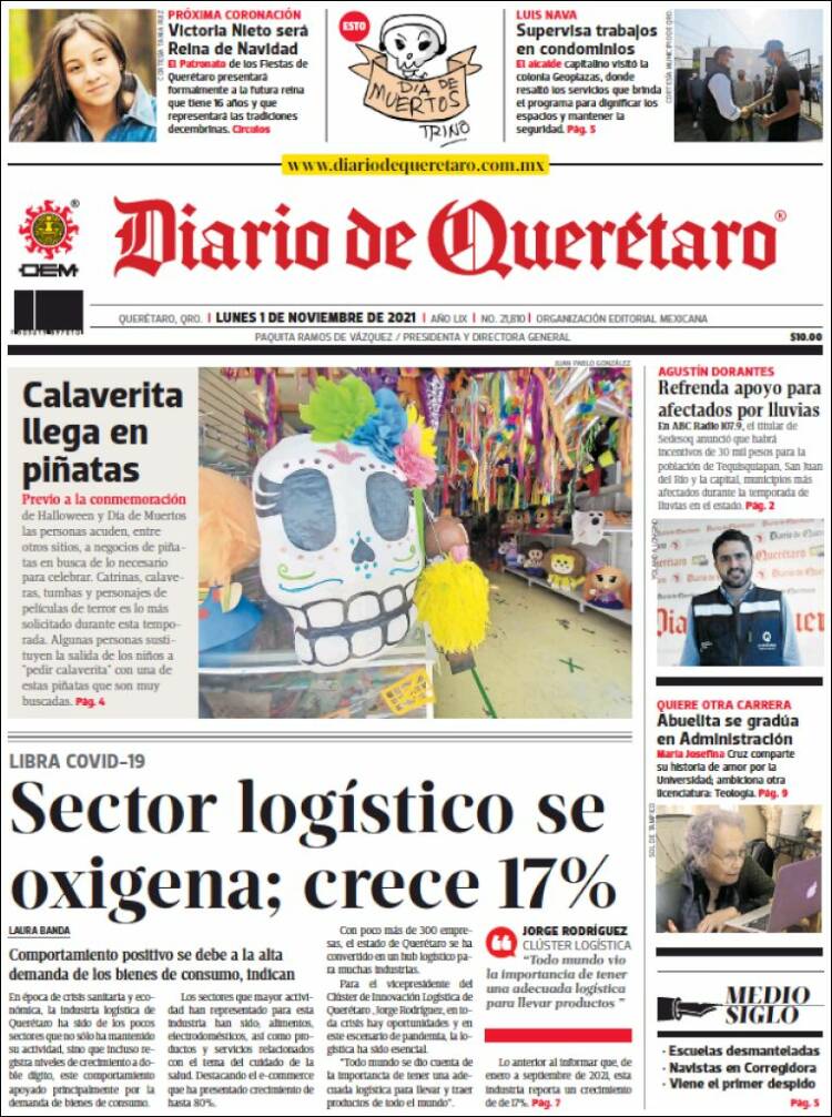 Portada de Diario de Querétaro (M&eacute;xico)