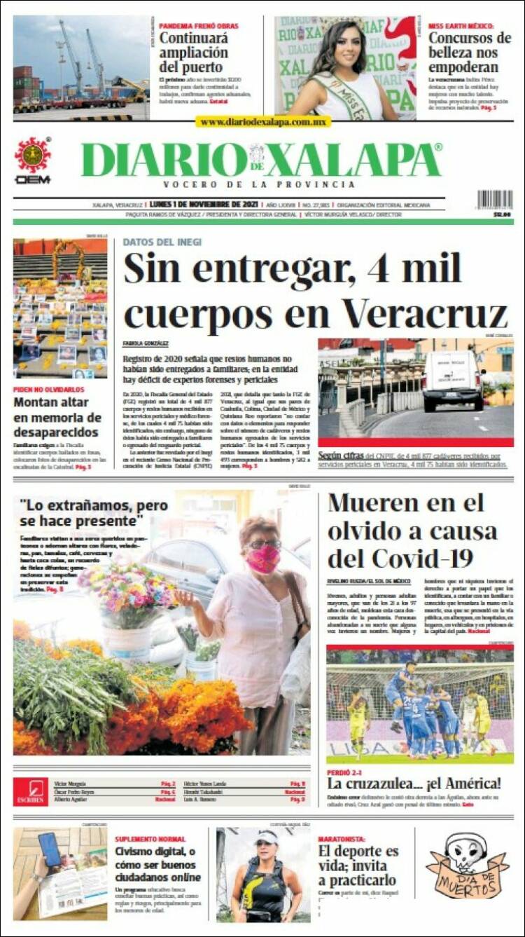 Portada de Diario de Xalapa (M&eacute;xico)