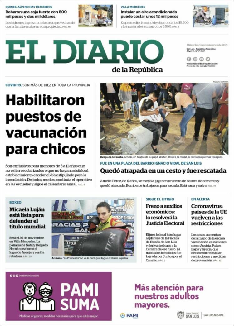Portada de Diario de la República (Argentina)