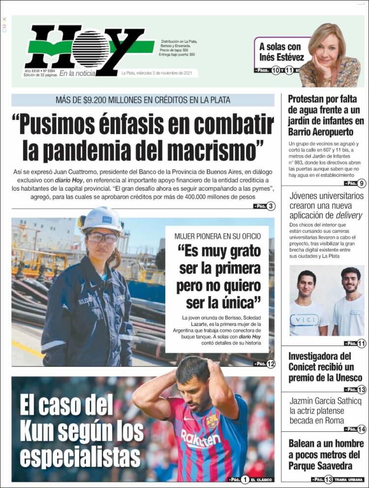 Portada de Diario Hoy (Argentina)