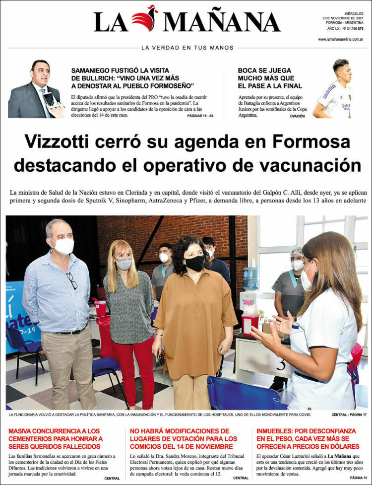 Portada de Diario La Mañana (Argentina)