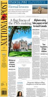 Portada de The National Post (Canadá)