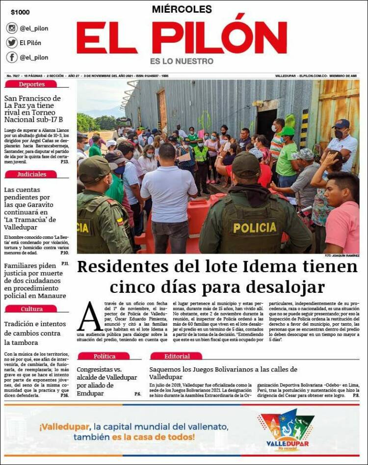 Portada de El Pilón (Colombia)