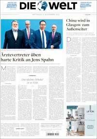 Portada de Die Welt (Alemania)