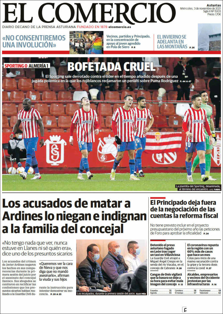 Portada de El Comercio (Espa&ntilde;a)