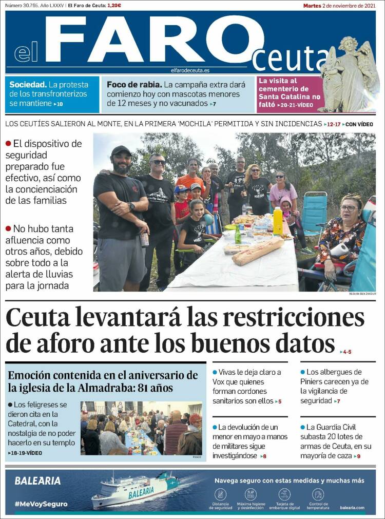 Portada de El Faro de Ceuta (Espa&ntilde;a)