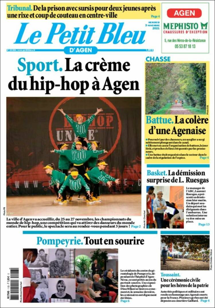 Portada de Le Petit Bleu (Francia)