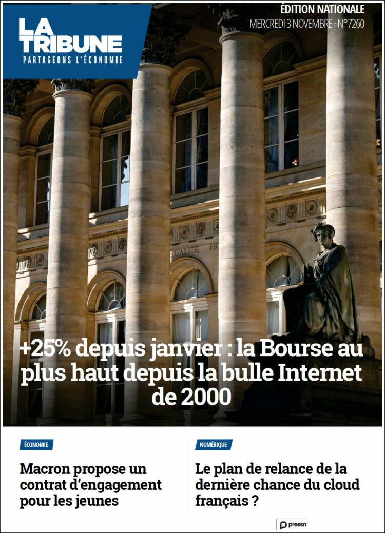Portada de La Tribune (Francia)